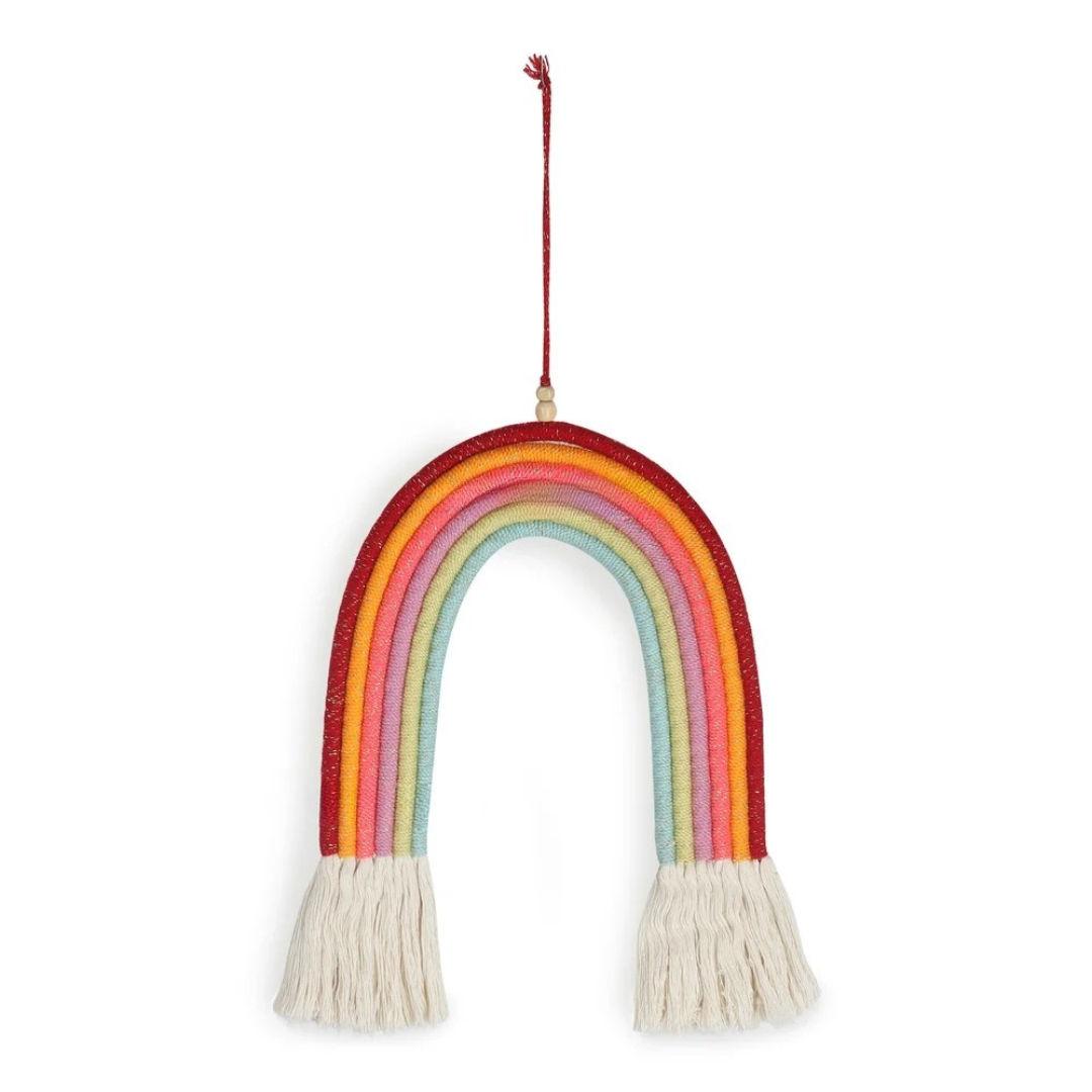 Handcrafted Rainbow Macrame Wall Art Whimsical Home Decoration